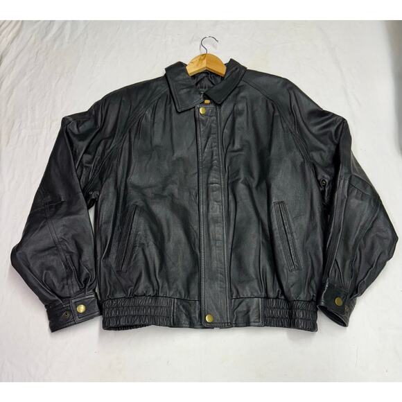 Vintage Adler Authentic Genuine Leather jacket Men’ size M fullzip snap button